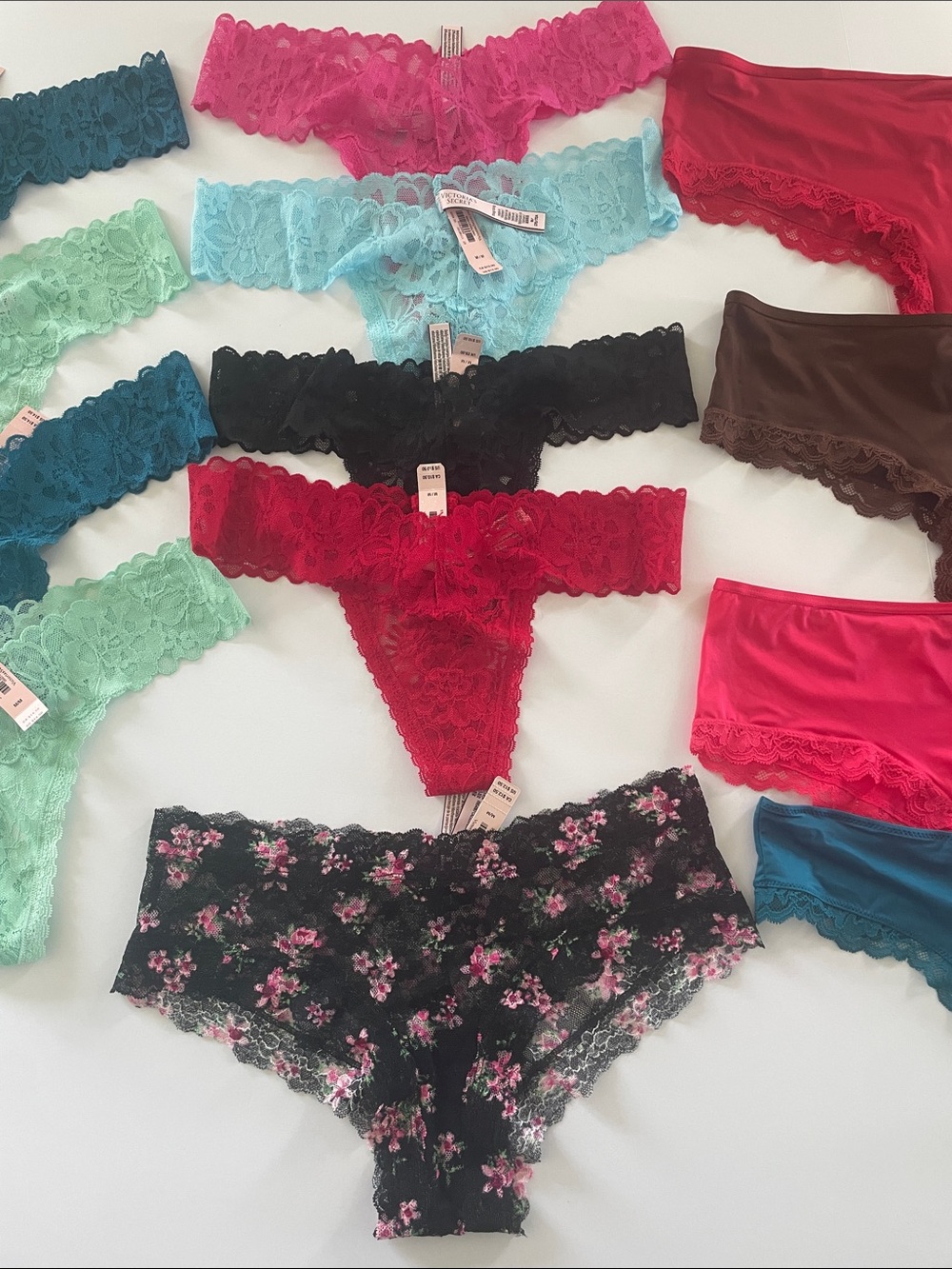 NWT Victorias Secret Lacy Thongs Cheeky Panties 13 total - Picture 5 of 8